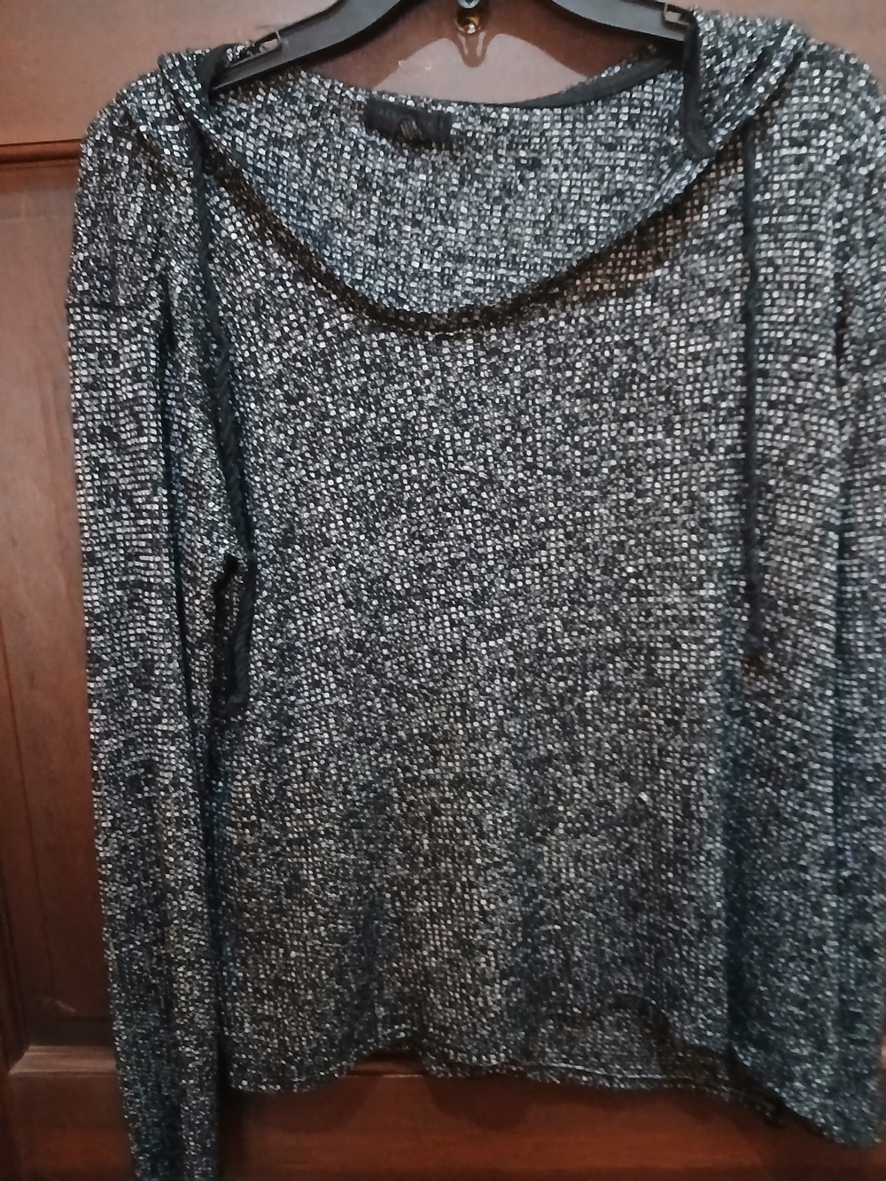 Aeropostale Black Speckled Hoodie Lightweight Size M